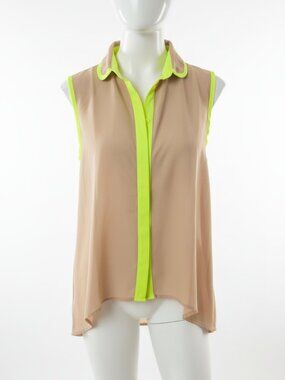 American Dream Neon Trim Sleeveless Blouse | Size XS | Pre-Loved